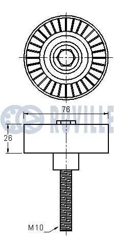 Deflection/Guide Pulley, V-ribbed belt