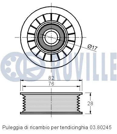 Deflection/Guide Pulley, V-ribbed belt