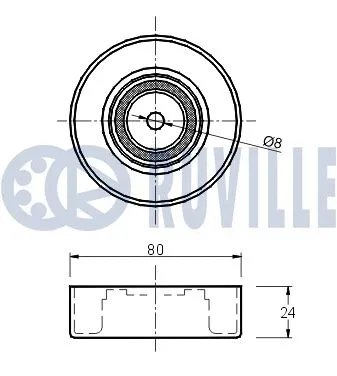 Deflection/Guide Pulley, V-ribbed belt