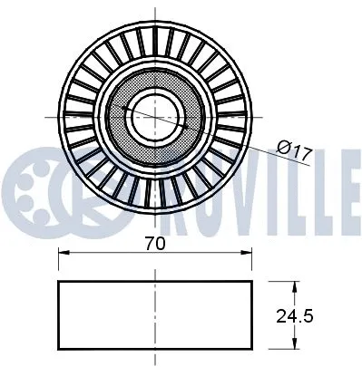Deflection/Guide Pulley, V-ribbed belt