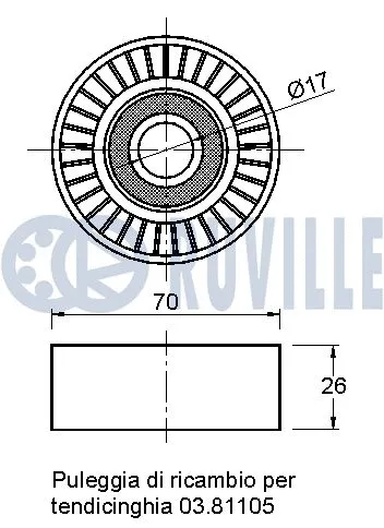 Deflection/Guide Pulley, V-ribbed belt