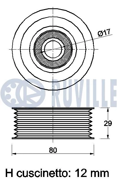 Deflection/Guide Pulley, V-ribbed belt