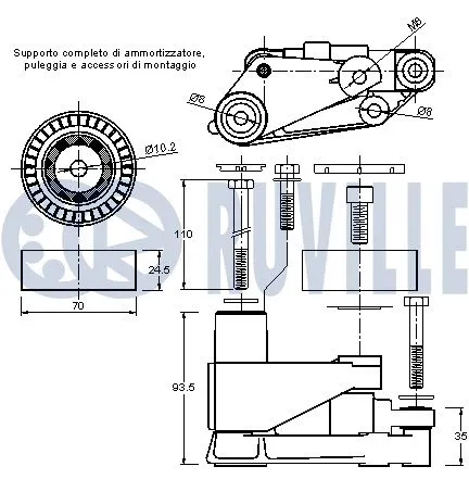 Belt Tensioner, V-ribbed belt