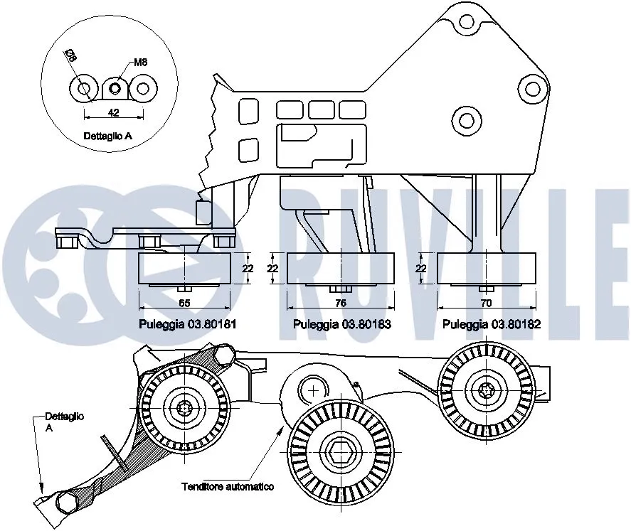 Belt Tensioner, V-ribbed belt