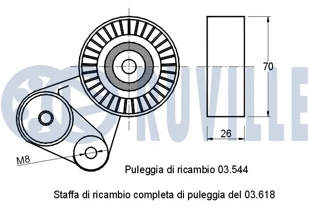 Belt Tensioner, V-ribbed belt