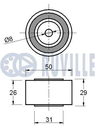 Deflection/Guide Pulley, V-ribbed belt