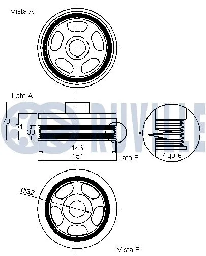 Belt Pulley, crankshaft