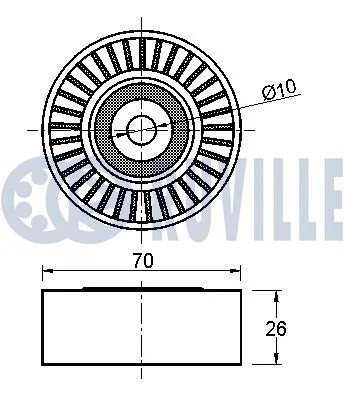 Deflection/Guide Pulley, V-ribbed belt