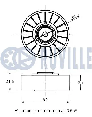 Deflection/Guide Pulley, V-ribbed belt