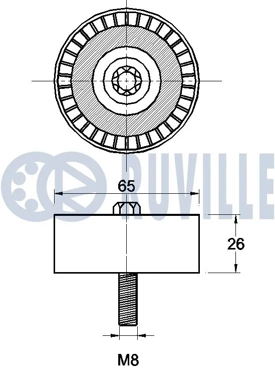 Deflection/Guide Pulley, V-ribbed belt