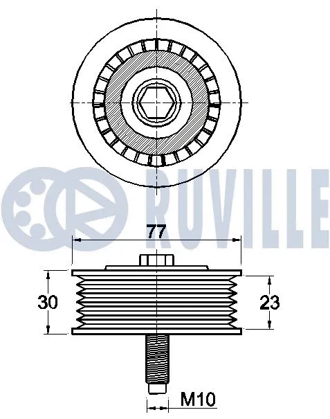 Deflection/Guide Pulley, V-ribbed belt