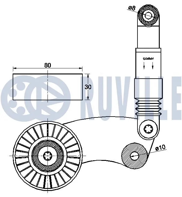 Belt Tensioner, V-ribbed belt