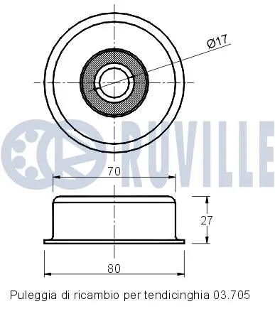 Deflection/Guide Pulley, V-ribbed belt