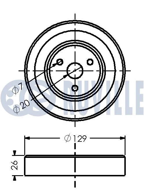 Deflection/Guide Pulley, V-ribbed belt