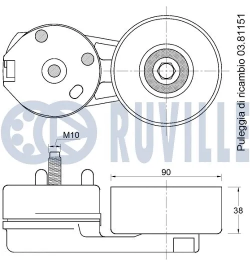 Belt Tensioner, V-ribbed belt