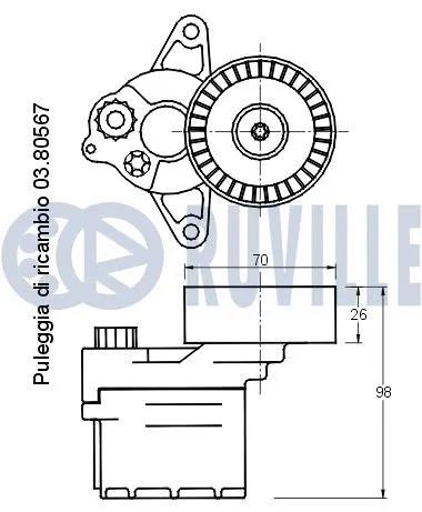 Belt Tensioner, V-ribbed belt