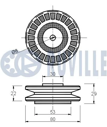 Deflection/Guide Pulley, V-ribbed belt