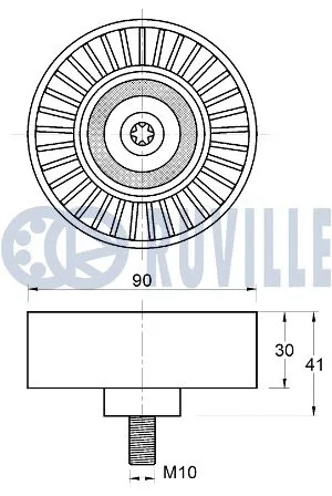 Deflection/Guide Pulley, V-ribbed belt