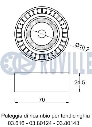 Deflection/Guide Pulley, V-ribbed belt