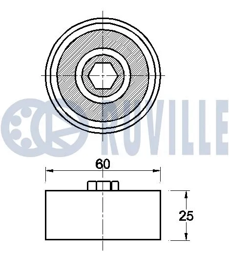 Deflection/Guide Pulley, V-ribbed belt