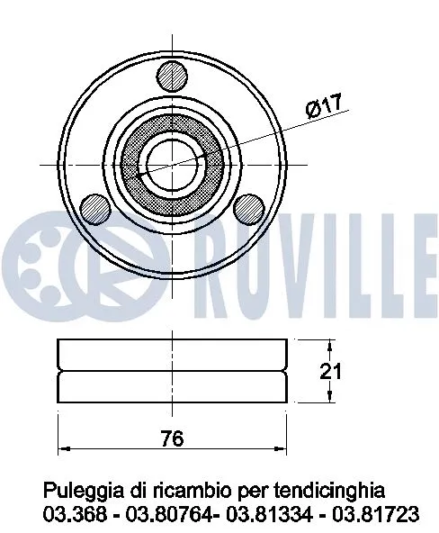 Deflection/Guide Pulley, V-ribbed belt
