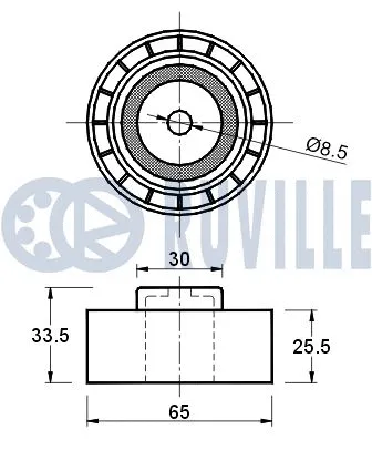 Deflection/Guide Pulley, V-ribbed belt
