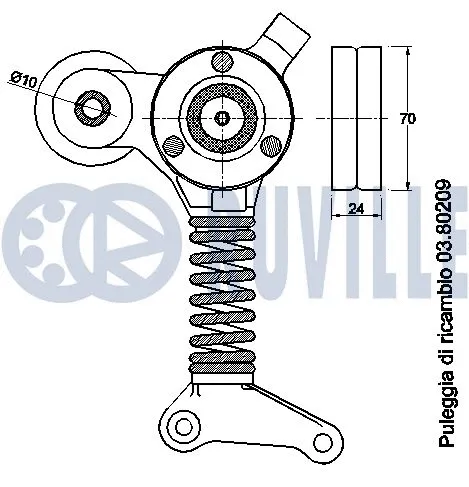 Belt Tensioner, V-ribbed belt
