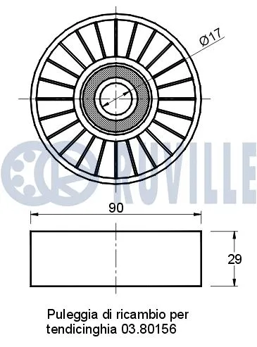 Deflection/Guide Pulley, V-ribbed belt