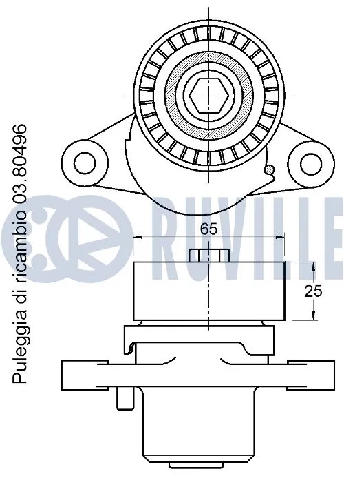 Tensioner Pulley, V-ribbed belt
