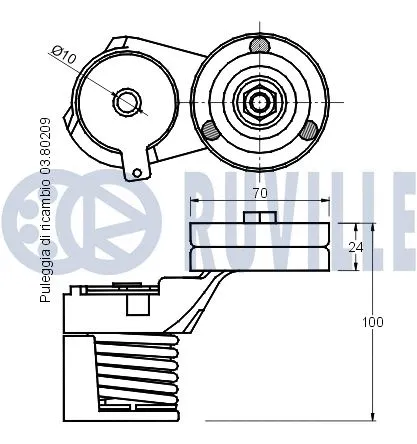 Belt Tensioner, V-ribbed belt