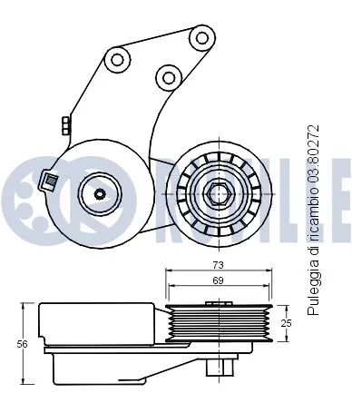 Belt Tensioner, V-ribbed belt