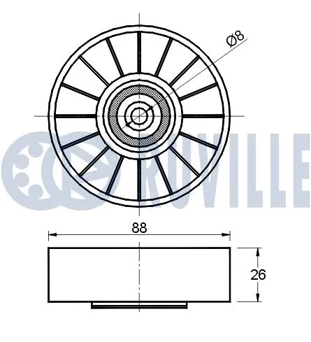 Deflection/Guide Pulley, V-ribbed belt