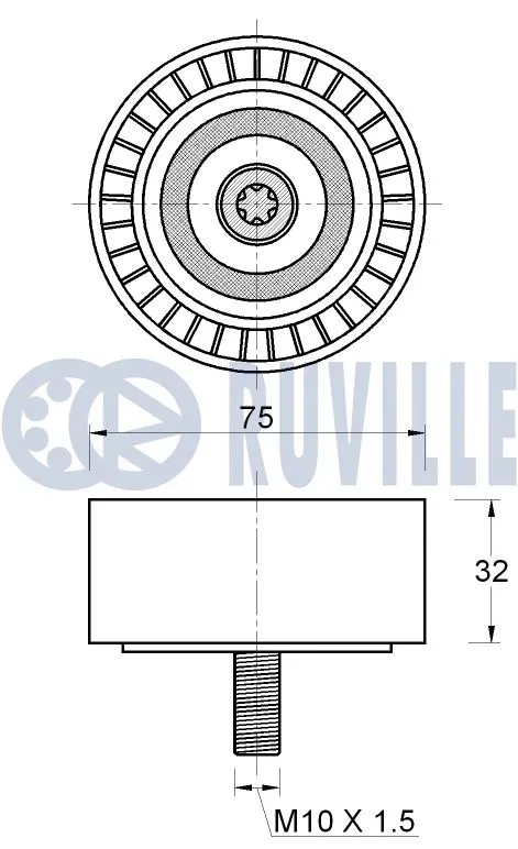 Deflection/Guide Pulley, V-ribbed belt