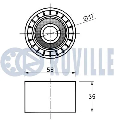 Deflection/Guide Pulley, V-ribbed belt