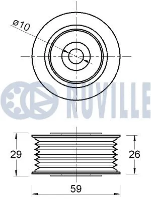 Deflection/Guide Pulley, V-ribbed belt