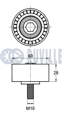Deflection/Guide Pulley, V-ribbed belt