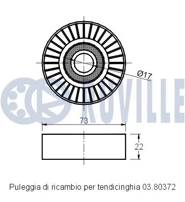 Deflection/Guide Pulley, V-ribbed belt