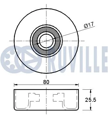 Deflection/Guide Pulley, V-ribbed belt