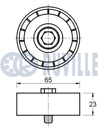 Deflection/Guide Pulley, V-ribbed belt
