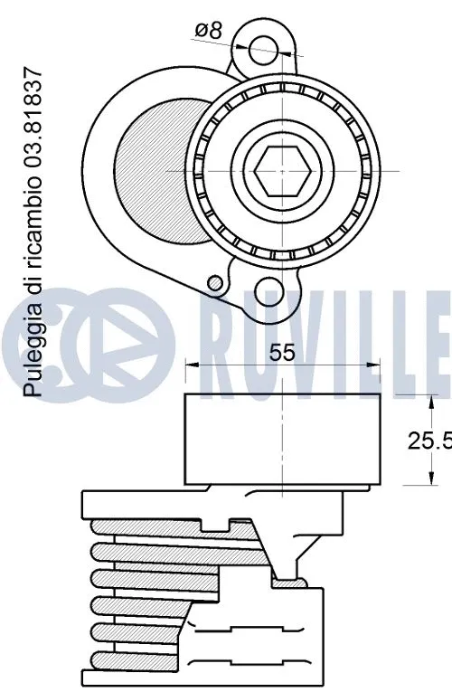 Belt Tensioner, V-ribbed belt