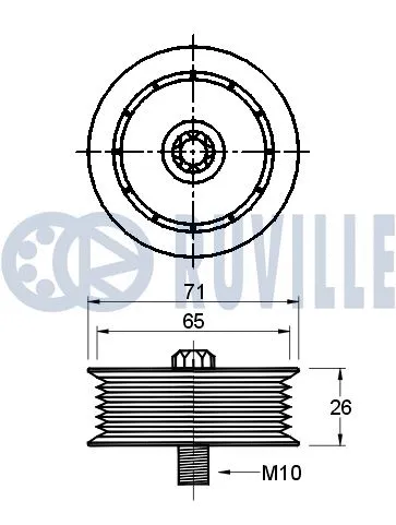 Deflection/Guide Pulley, V-ribbed belt