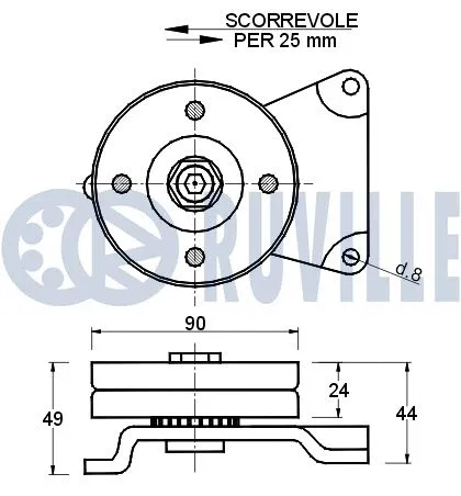 Belt Tensioner, V-ribbed belt