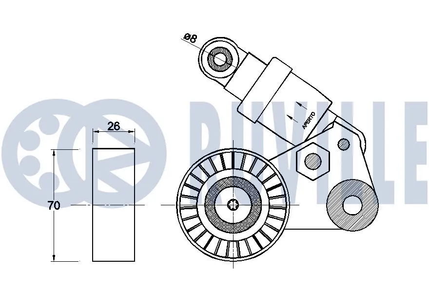 Belt Tensioner, V-ribbed belt