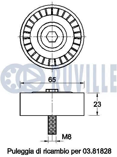 Deflection/Guide Pulley, V-ribbed belt