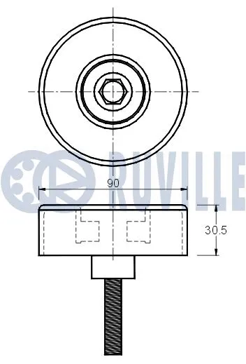 Deflection/Guide Pulley, V-ribbed belt