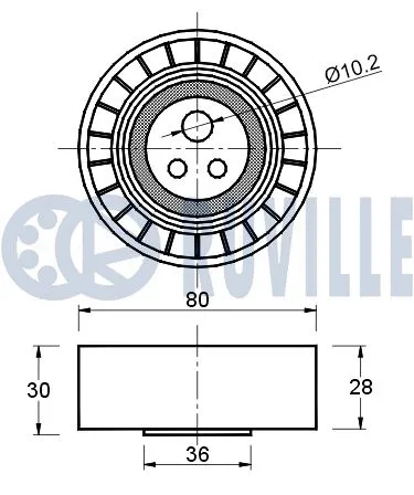 Deflection/Guide Pulley, V-ribbed belt