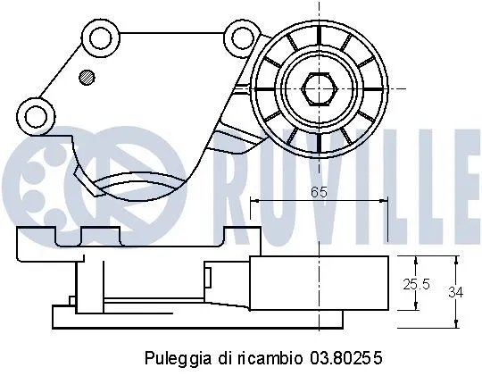Deflection/Guide Pulley, V-ribbed belt