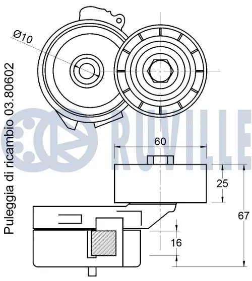 Belt Tensioner, V-ribbed belt