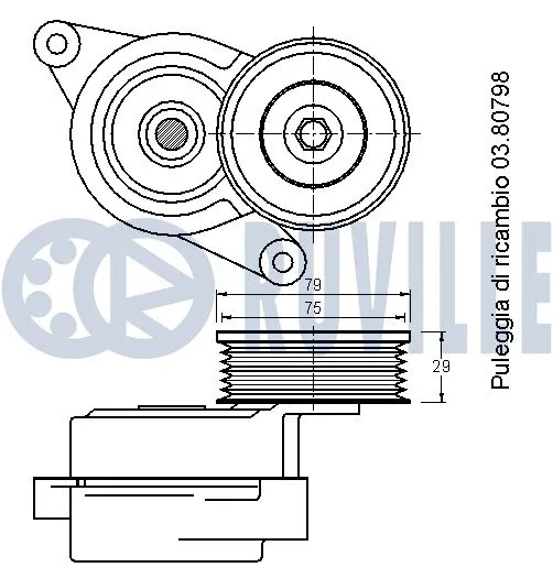 Belt Tensioner, V-ribbed belt
