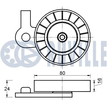 Deflection/Guide Pulley, V-ribbed belt